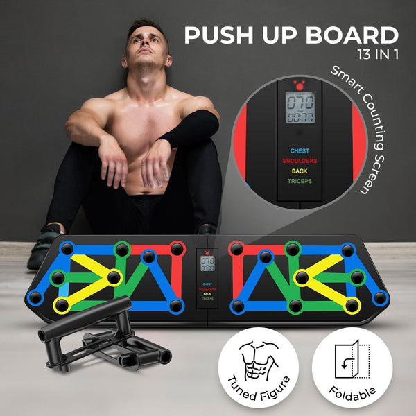 13-in-1 Foldable Push Up Board - Black