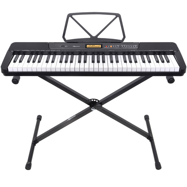 Electronic Keyboard with LCD and Touch Response (Black)