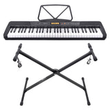 Electronic Keyboard with LCD and Touch Response (Black)