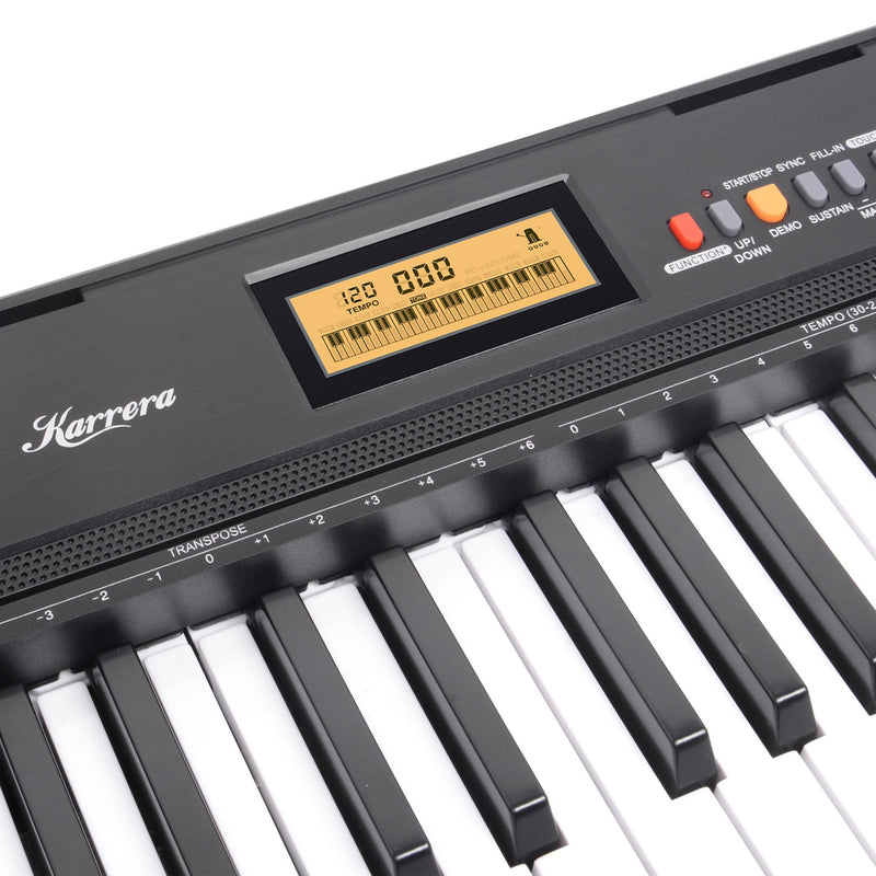 Electronic Keyboard with LCD and Touch Response (Black)
