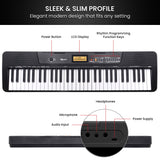 Electronic Keyboard with LCD and Touch Response (Black)