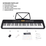 Electronic Keyboard with LCD and Touch Response (Black)
