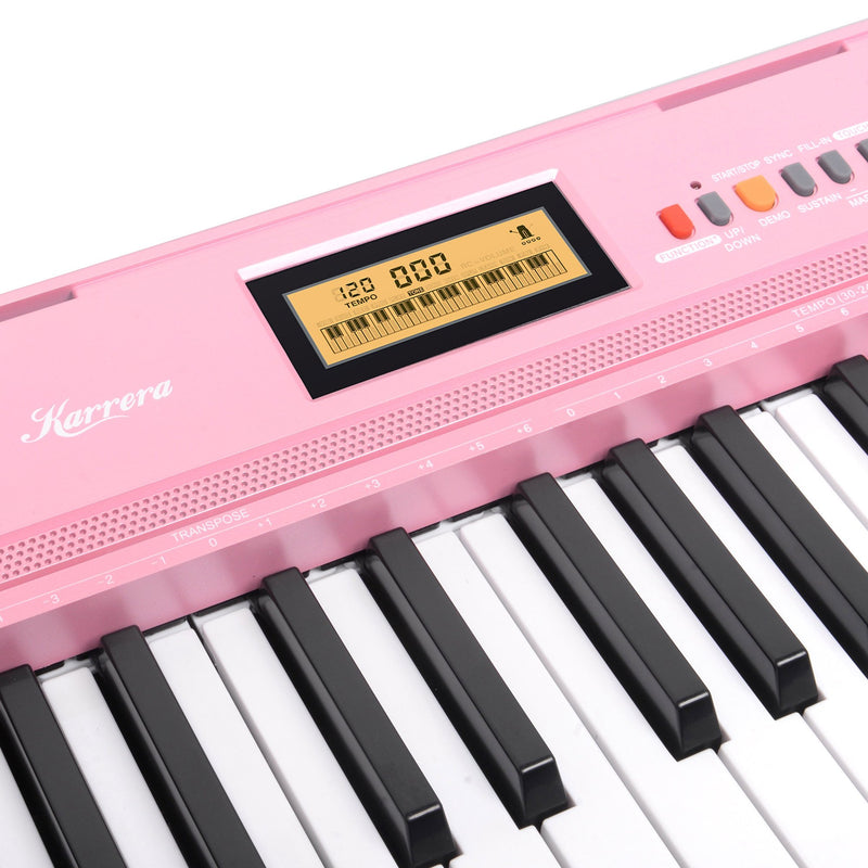 Electronic Keyboard with LCD and Touch Response (Pink)