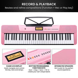 Electronic Keyboard with LCD and Touch Response (Pink)