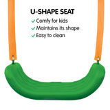 Kids 3 Station Swing Set + Slippery Slide (Green/Purple)