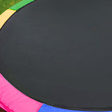 12ft Outdoor Trampoline with Safety Enclosure, Pad Mat and Basketball Hoop Set - Rainbow