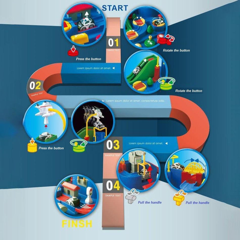 Kids Interactive Problem Solver Car Track - City Rescue