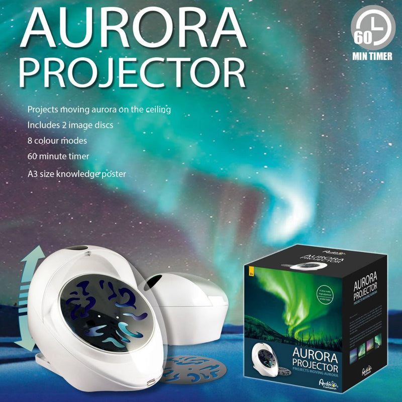 Aurora Lights Moving Projector Night Light - 8 Colour Modes