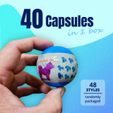 40pc Geometric Translucent Dog Surprise Capsules 50mm Collectible in Display Box