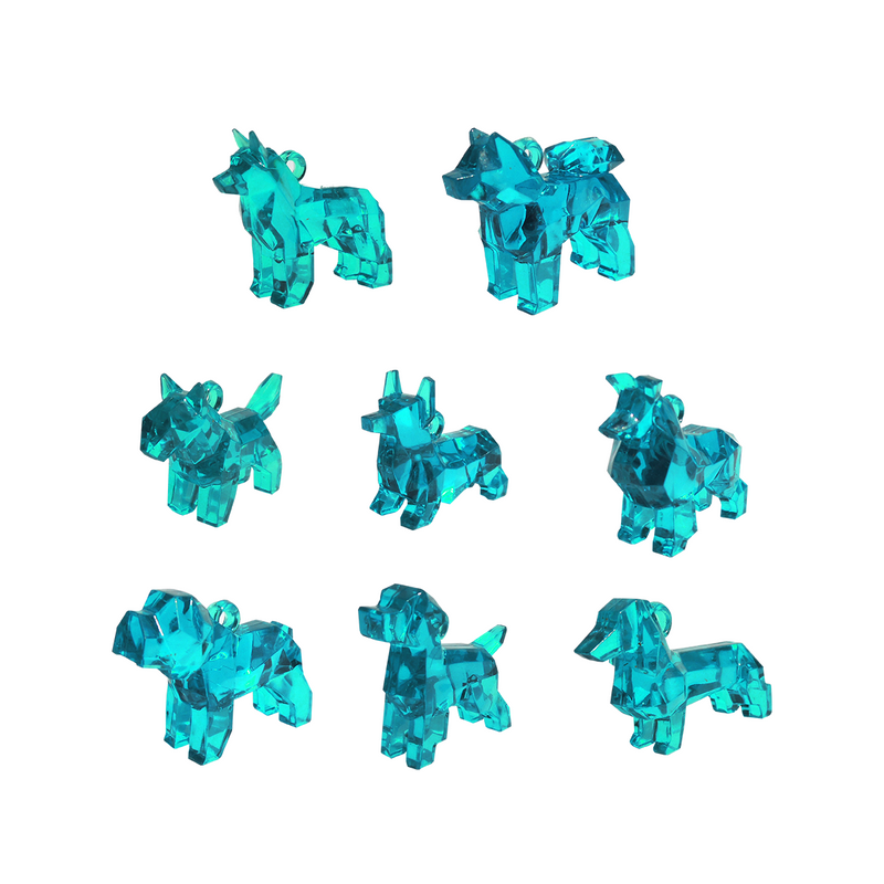 40pc Geometric Translucent Dog Surprise Capsules 50mm Collectible in Display Box