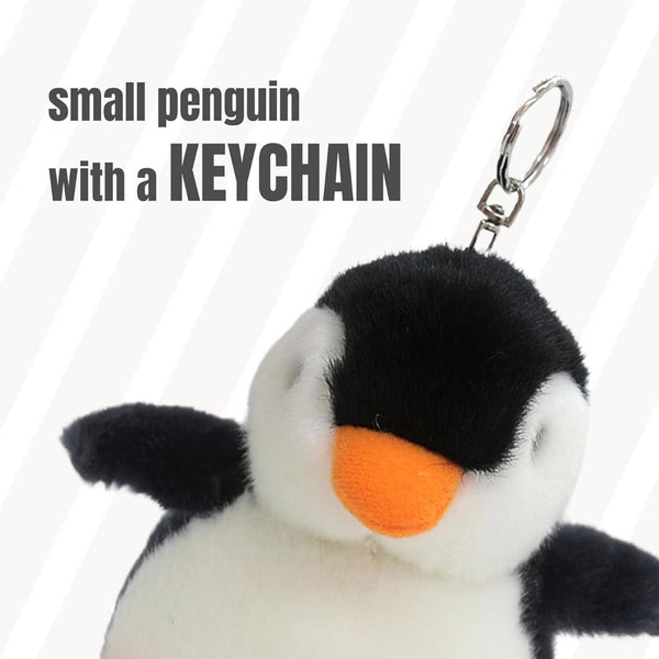2 pack Penguin Keychain Plushies with Squeak (Black)