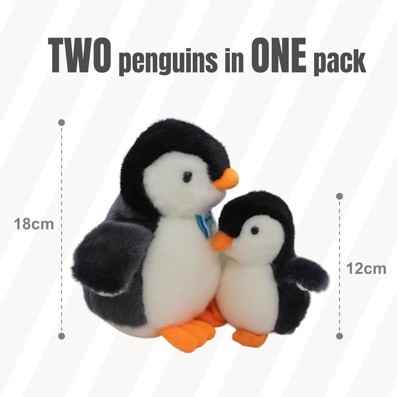 2 pack Penguin Keychain Plushies with Squeak (Black)