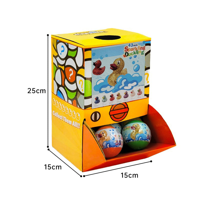 40pc Sparkling Glitter Duck Surprise Capsules 50mm Collectible in Display Box
