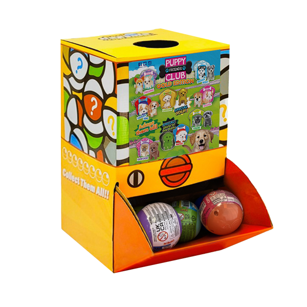 40pc Puppy Club Gold Edition Dog Surprise Capsule 50mm Collectible in Display Box