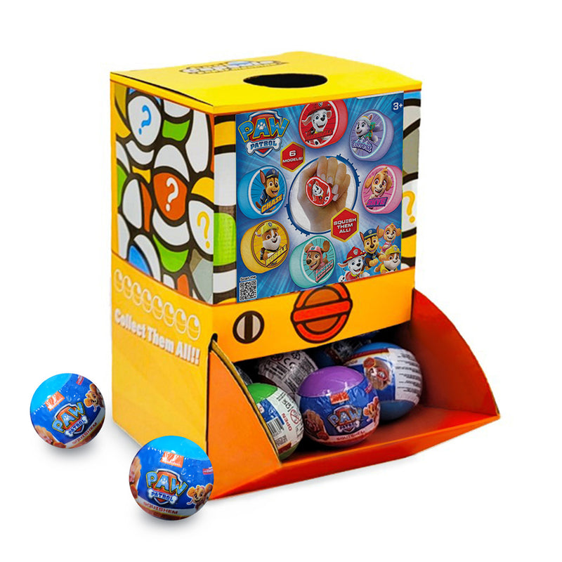 40pc Paw Patrol Squishy Toy Surprise Capsules 50mm Collectible in Display Box