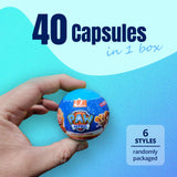 40pc Paw Patrol Squishy Toy Surprise Capsules 50mm Collectible in Display Box