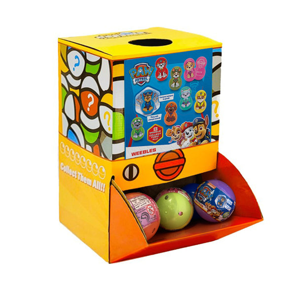 40pc Paw Patrol Weebles Toy Surprise Capsules 50mm Collectible in Display Box