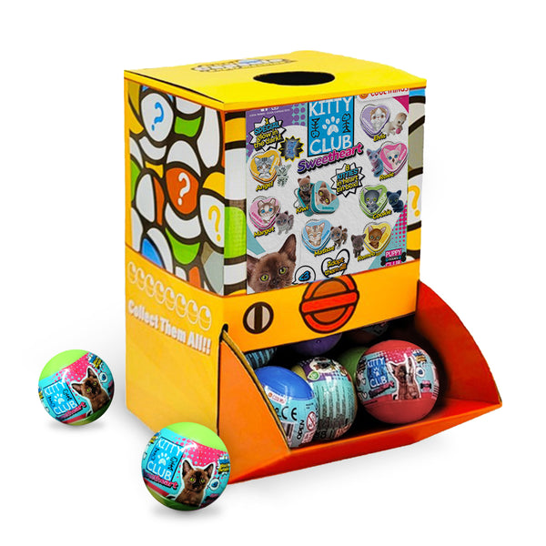40pc Kitty Club Cat Toy Surprise Capsules 50mm Collectible in Display Box