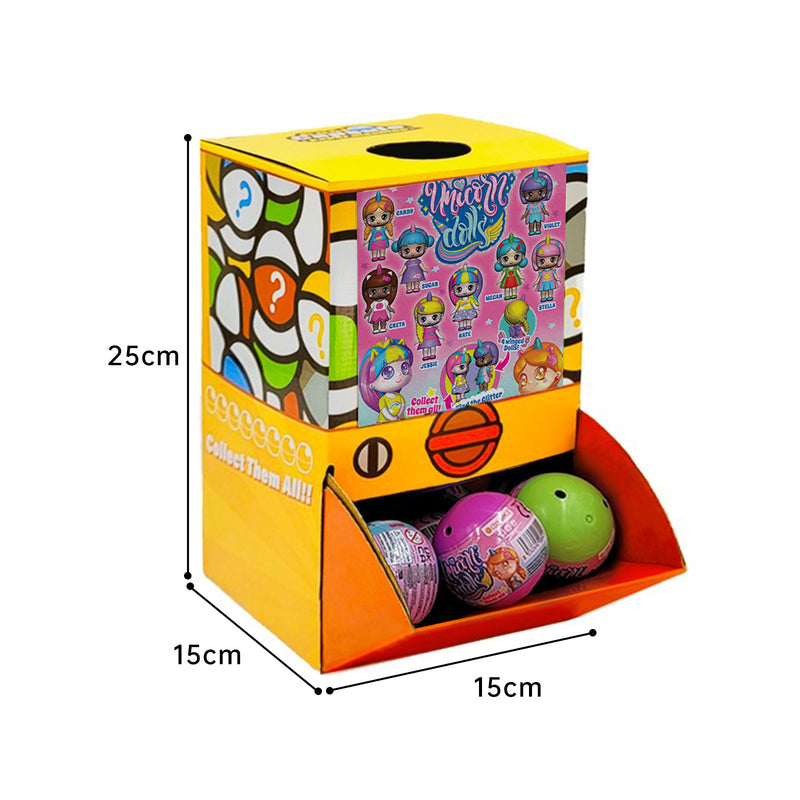 40pc Unicorn Dolls Toy Surprise Capsules 50mm Collectible in Display Box