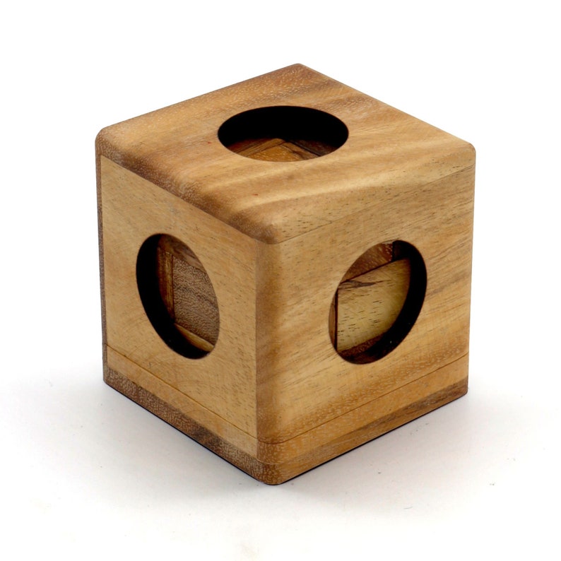 Wooden Brain Teaser Puzzle Gift Box - 3 Individual Mechanical Puzzles