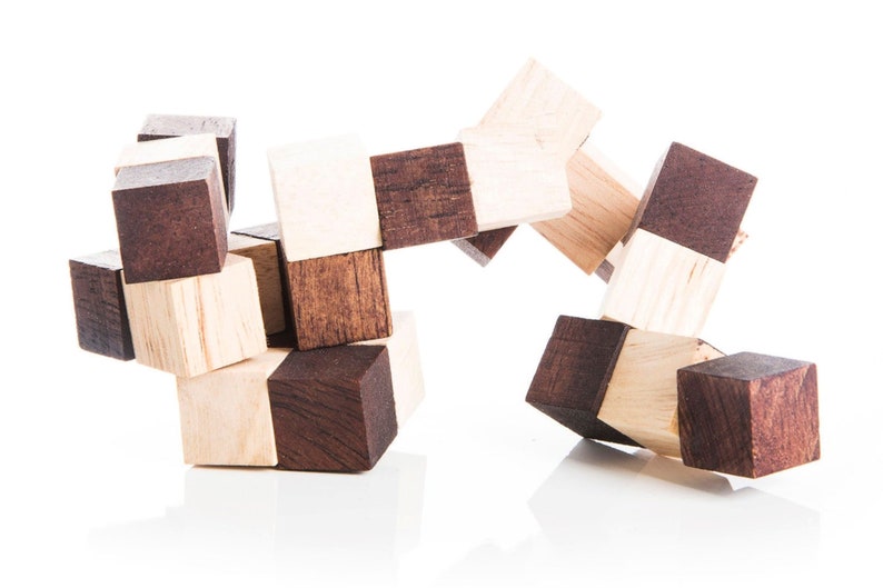 Wooden Brain Teaser Puzzle Gift Box - 3 Individual Mechanical Puzzles