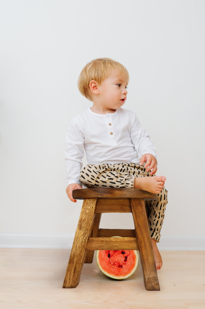 Kids Handcrafted Wooden Animal Stool - Frog