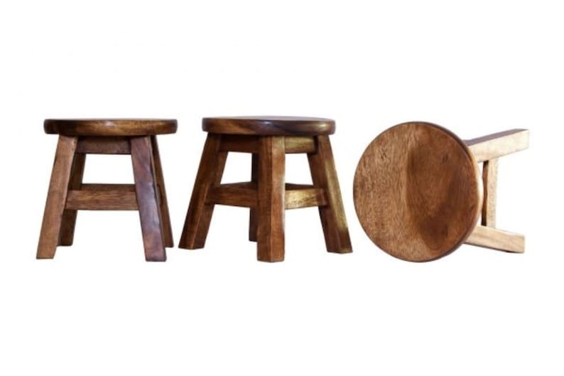 Kids Handcrafted Wooden Animal Stool - Frog