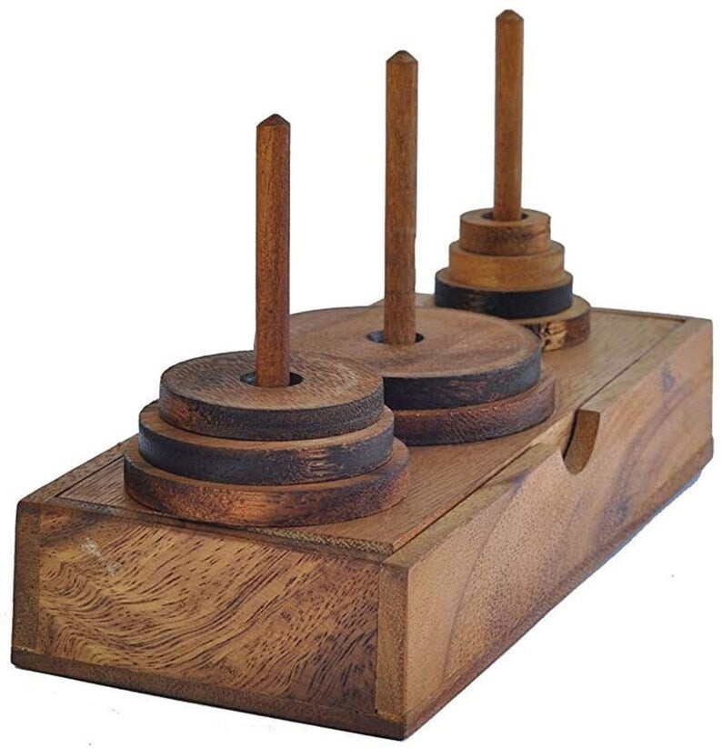 Wooden 9 Ring Brain Teaser Puzzle