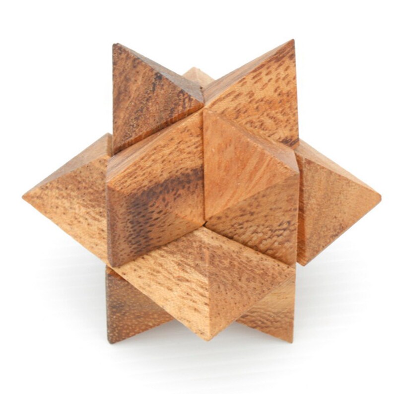 Wooden Brain Teaser Puzzle Gift Box - 12 Individual Mechanical Puzzles