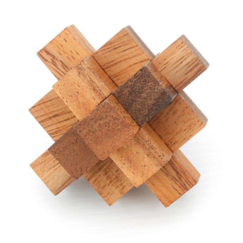 Wooden Brain Teaser Puzzle Gift Box - 12 Individual Mechanical Puzzles