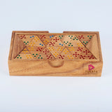 Handmade Wooden Triangle Dominos Set - in Wooden Box