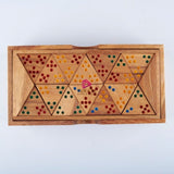 Handmade Wooden Triangle Dominos Set - in Wooden Box