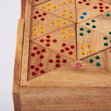 Handmade Wooden Triangle Dominos Set - in Wooden Box