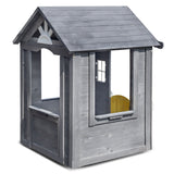 Kids Simple Charcoal Cubby House with Planter Boxes and Swinging Door
