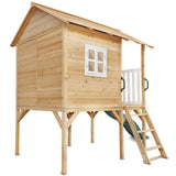 Kids Elevated Beach-Style Cubby House with Green Slide