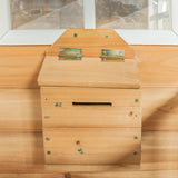 Kids Natural Barn Cubby House with Flooring, Snack Window, Letterbox & Veranda