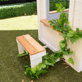Kids Painted Teddy Cubby House with Seating, Picket Fence & Letterbox