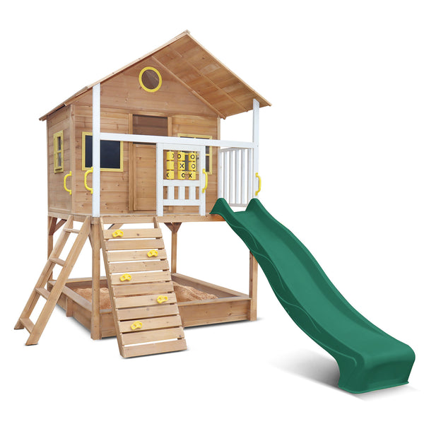 Queenslander Style Cubby House + Green Slide