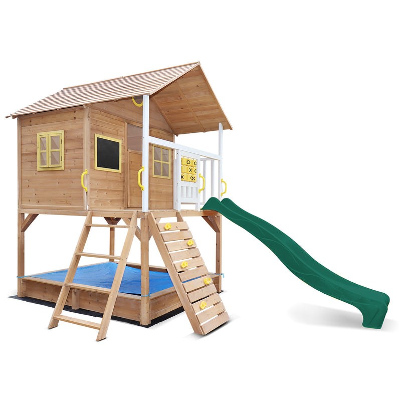 Queenslander Style Cubby House + Green Slide