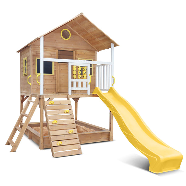 Queenslander Style Cubby House + Yellow Slide