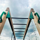 Kids Multi-Fun Monkey Bars & Triple Swing Timber Set