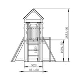 Kids Giant Multi-Zone Play Centre with Tower, Swings, Monkey Bars + Yellow Slide