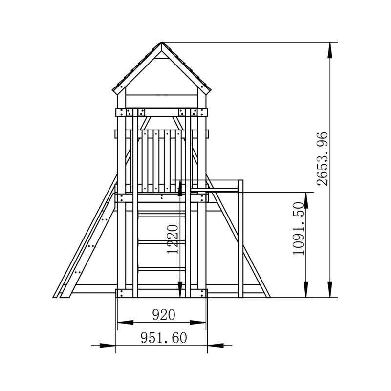 Kids Giant Multi-Zone Play Centre with Tower, Swings, Monkey Bars + Yellow Slide