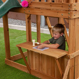 Kids Giant Multi-Zone Play Centre with Tower, Swings, Monkey Bars + Yellow Slide
