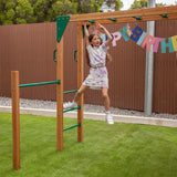 Kids Giant Multi-Zone Play Centre with Tower, Swings, Monkey Bars + Yellow Slide