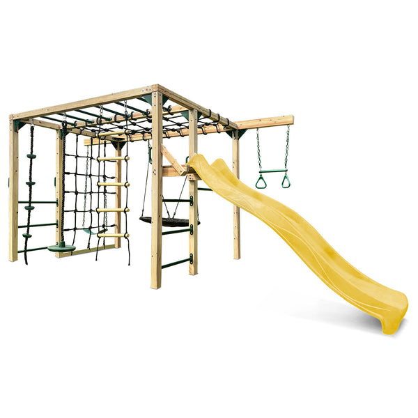 Kids Orangutan Climbing Cube Jungle Gym + Yellow Slide