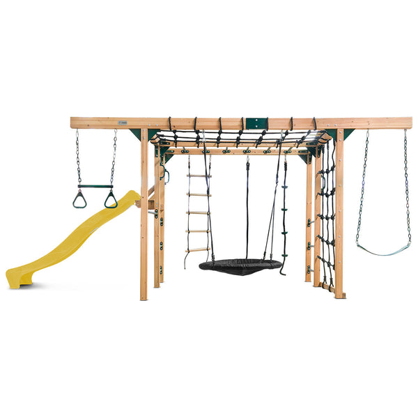Kids Orangutan Climbing Cube Jungle Gym + Yellow Slide