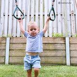 Kids 4 Station Timber Swing Set + Green Slide