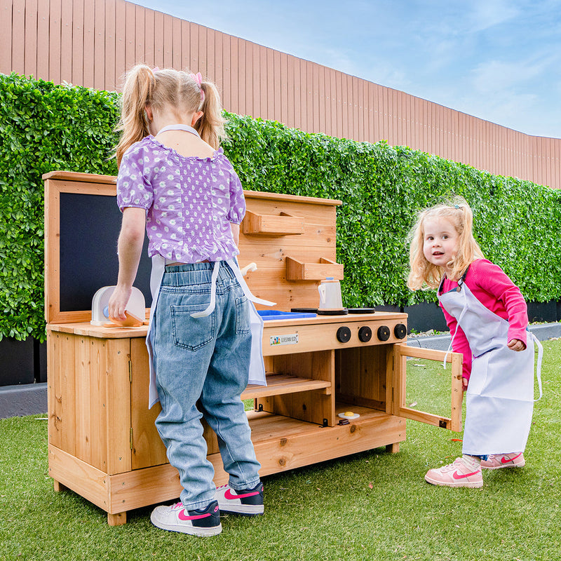 Kids Outdoor Wooden Roma-Style Play Kitchen