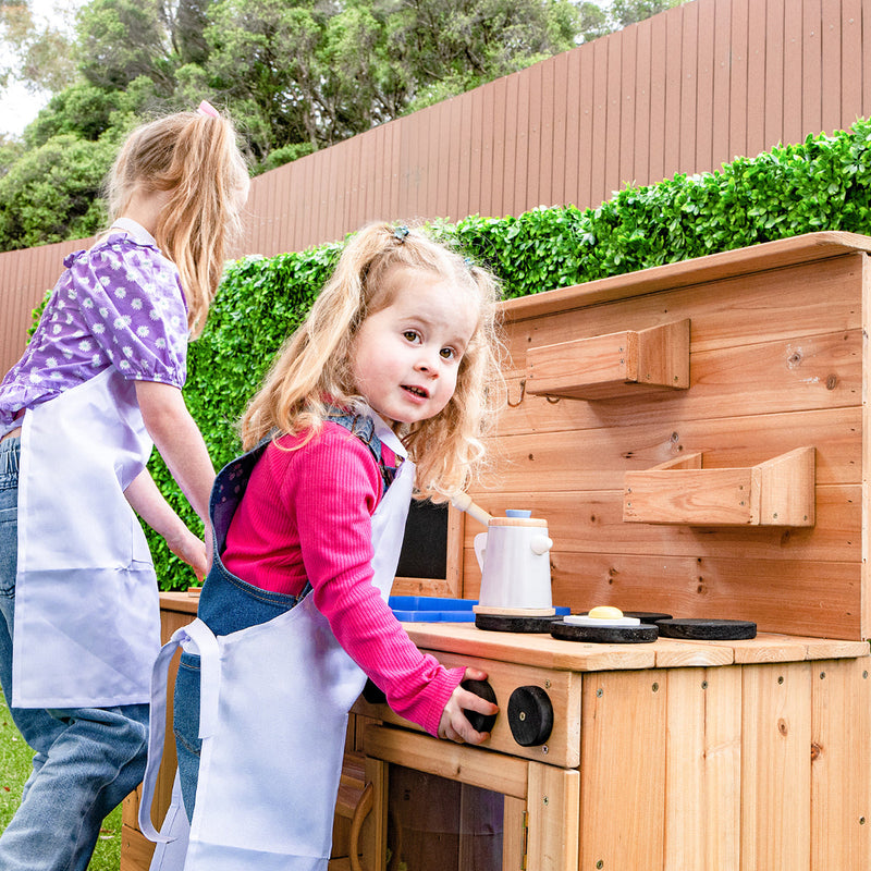 Kids Outdoor Wooden Roma-Style Play Kitchen